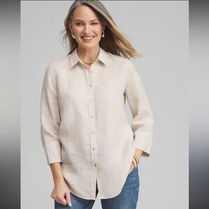 Chico's Cream Button-Down Camisole check the detail on the arm.